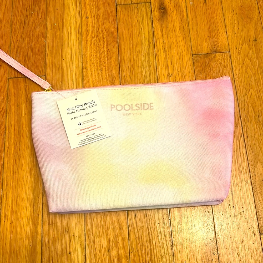 Poolside New York Pink and Yellow Tie Dye Pouch